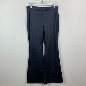Vanilla Star | Black Leather Flare Leg Trouser Legging L